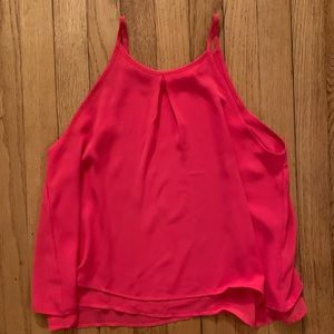 Lush halter tank top, coral, XS